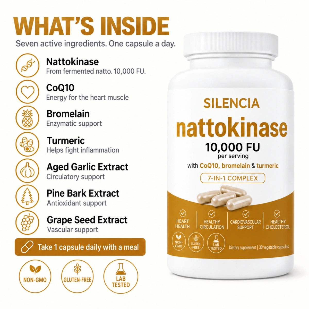 Nattokinase 10 000 · Retrouvez la pleine forme au lit, une différence dès 7 jours
