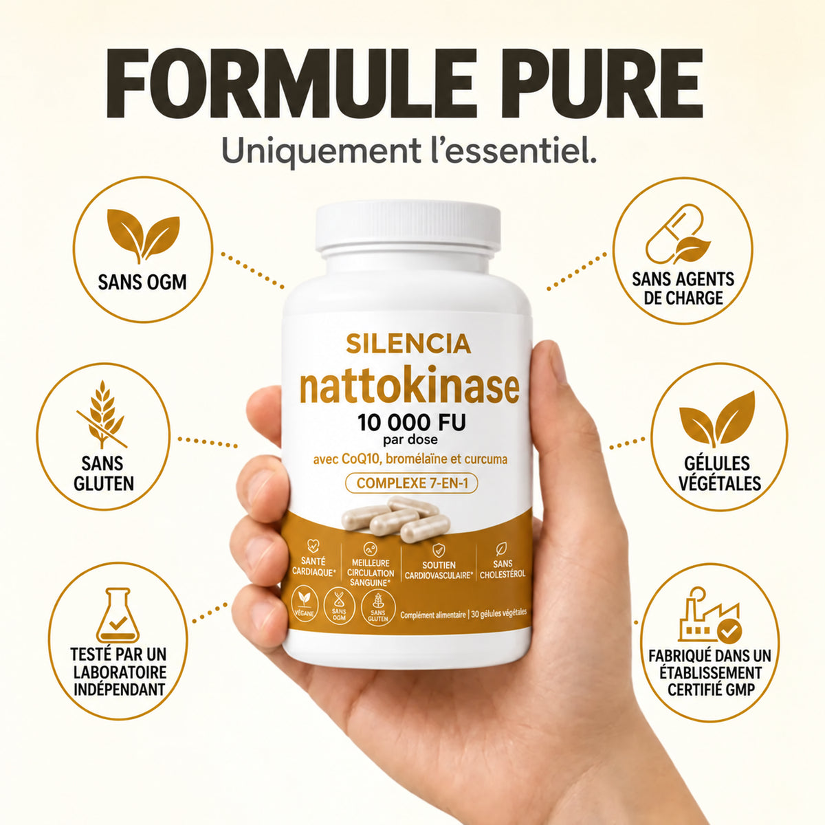 Nattokinase 10 000 · Retrouvez la pleine forme au lit, une différence dès 7 jours
