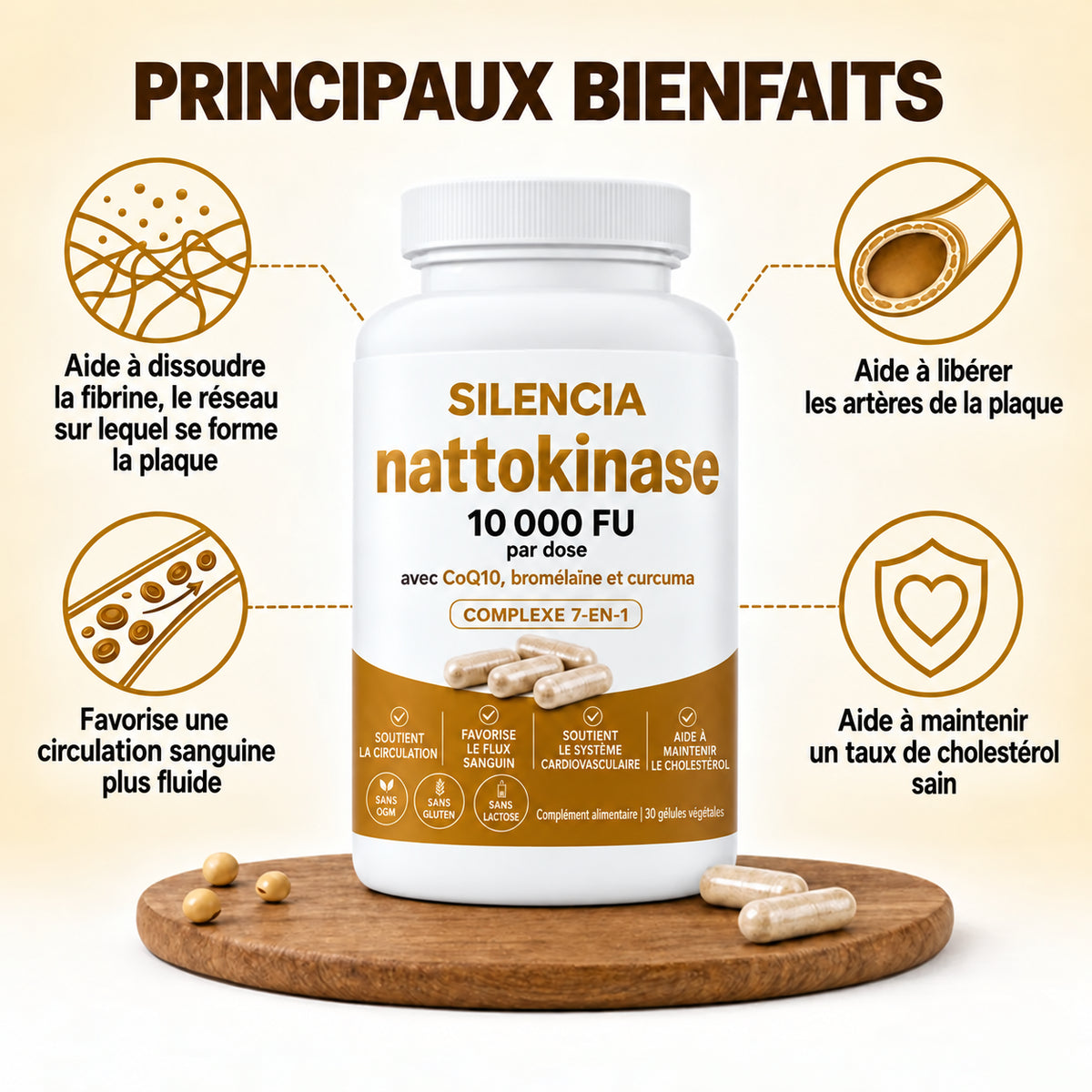 Nattokinase 10 000 · Retrouvez la pleine forme au lit, une différence dès 7 jours