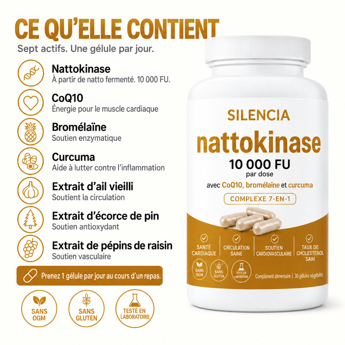 Nattokinase 10 000 · Retrouvez la pleine forme au lit, une différence dès 7 jours
